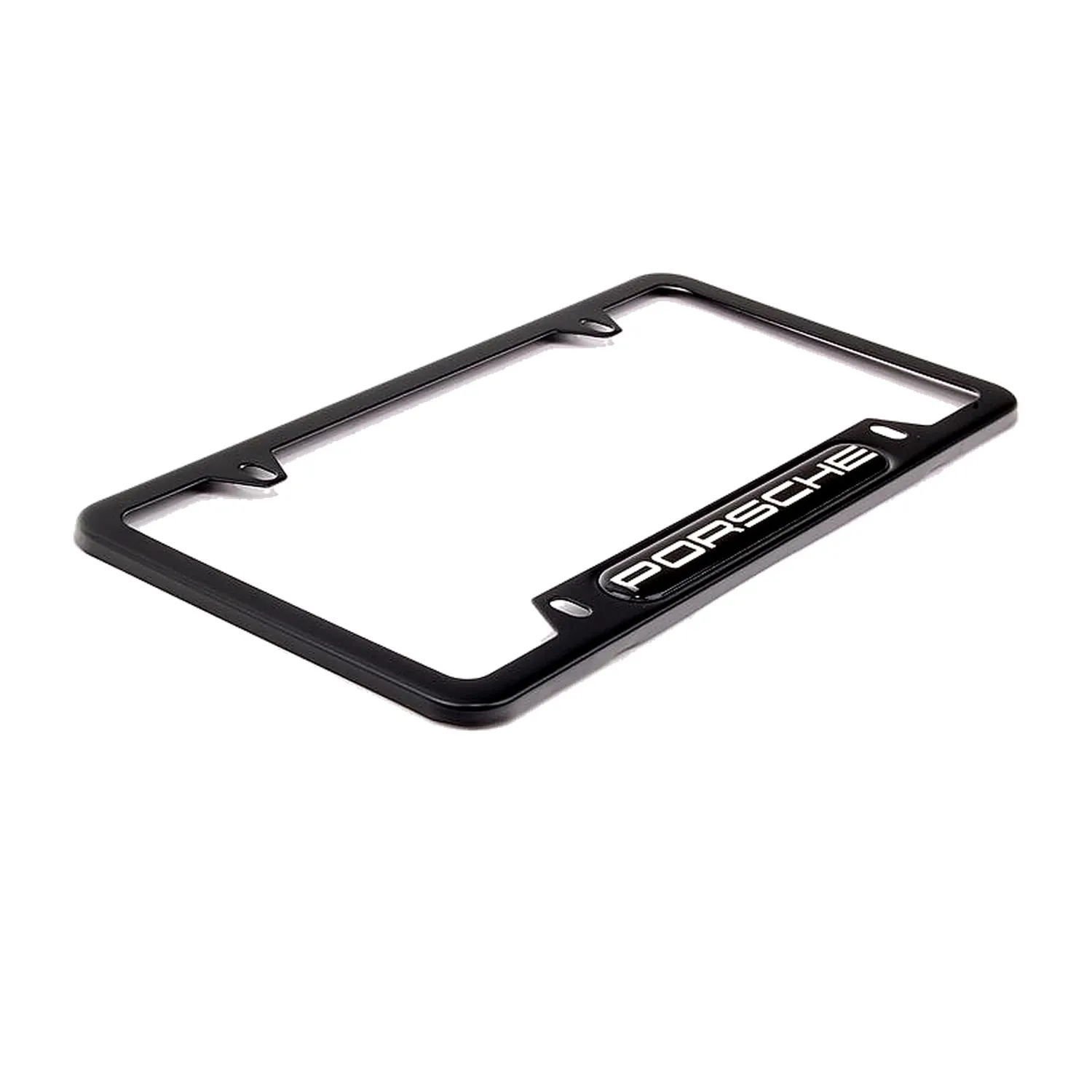 Porsche Cadre plaque immatriculation inox noir mat