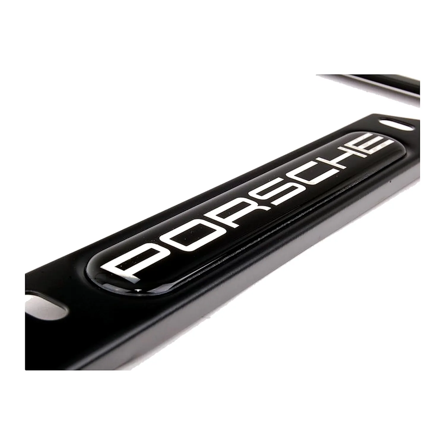Porsche Cadre plaque immatriculation inox noir mat