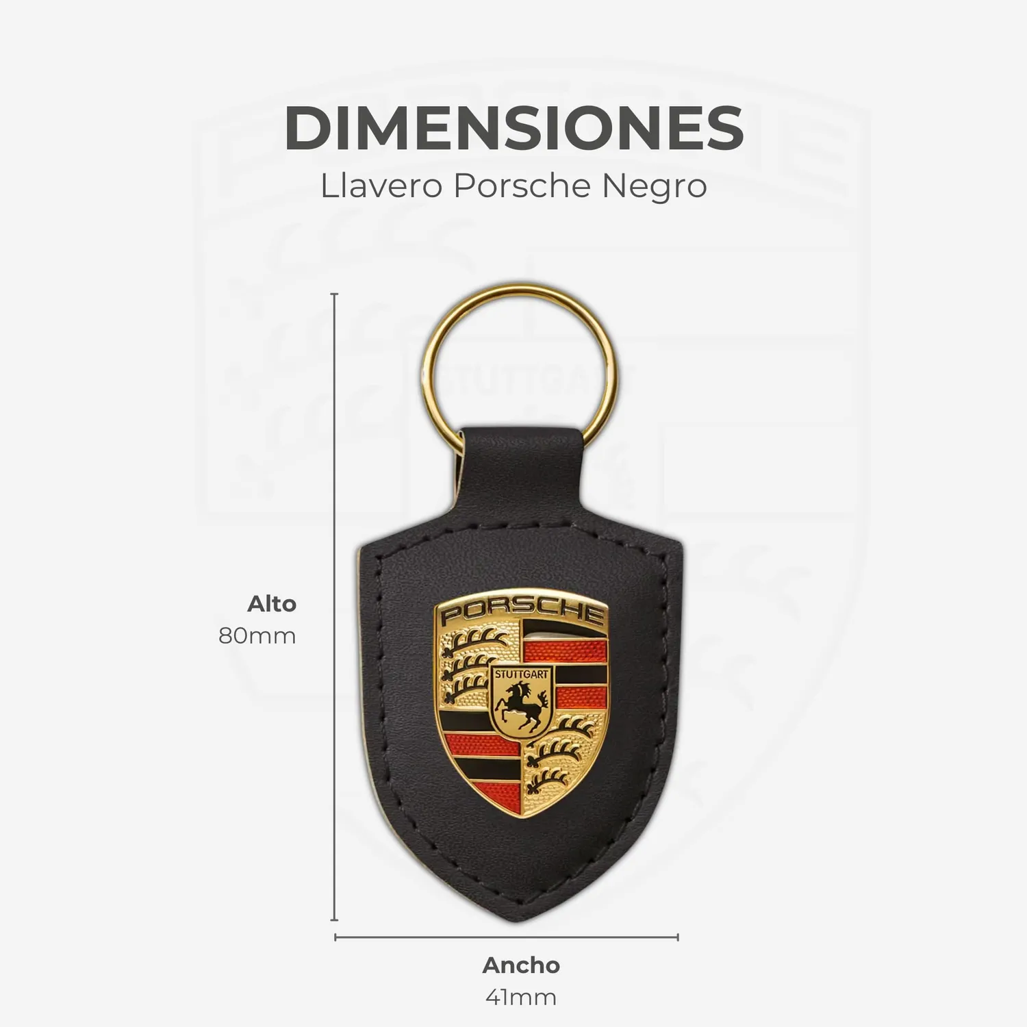Porsche Drivers Selection porte-clés armoiries noir 8,5 cm