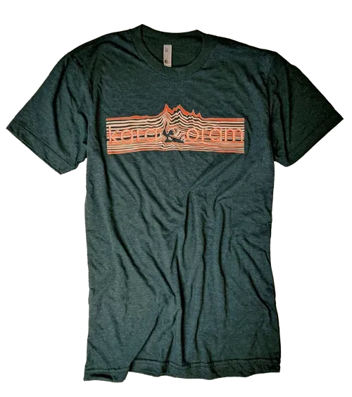 Karakoram Mountain Lines t-shirt noir aqua coton